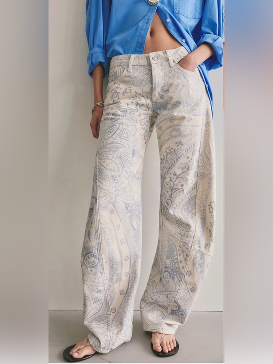 Free People Denim - Free People Fable Printed Twisted Jean